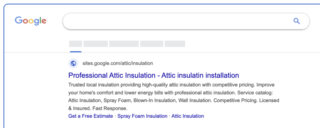 Google Ads for Home Insulation - Desktop 3