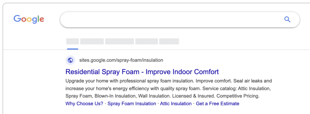 Google Ads for Home Insulation - Spray foam insulation _ Desktop