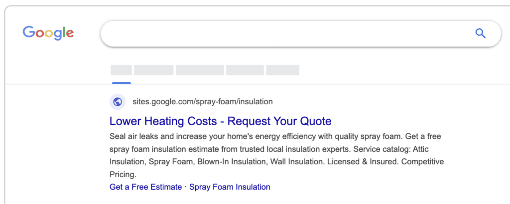 Google Ads for Home Insulation - Spray foam insulation _ lower heating