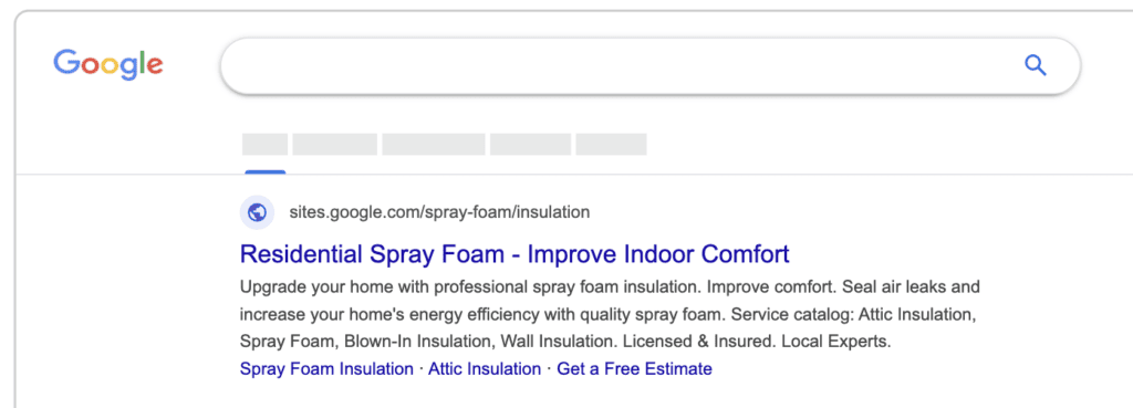 Google Ads for Home Insulation - Spray foam insulation  3