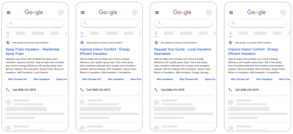 Google Ads for Home Insulation - Spray foam insulation 